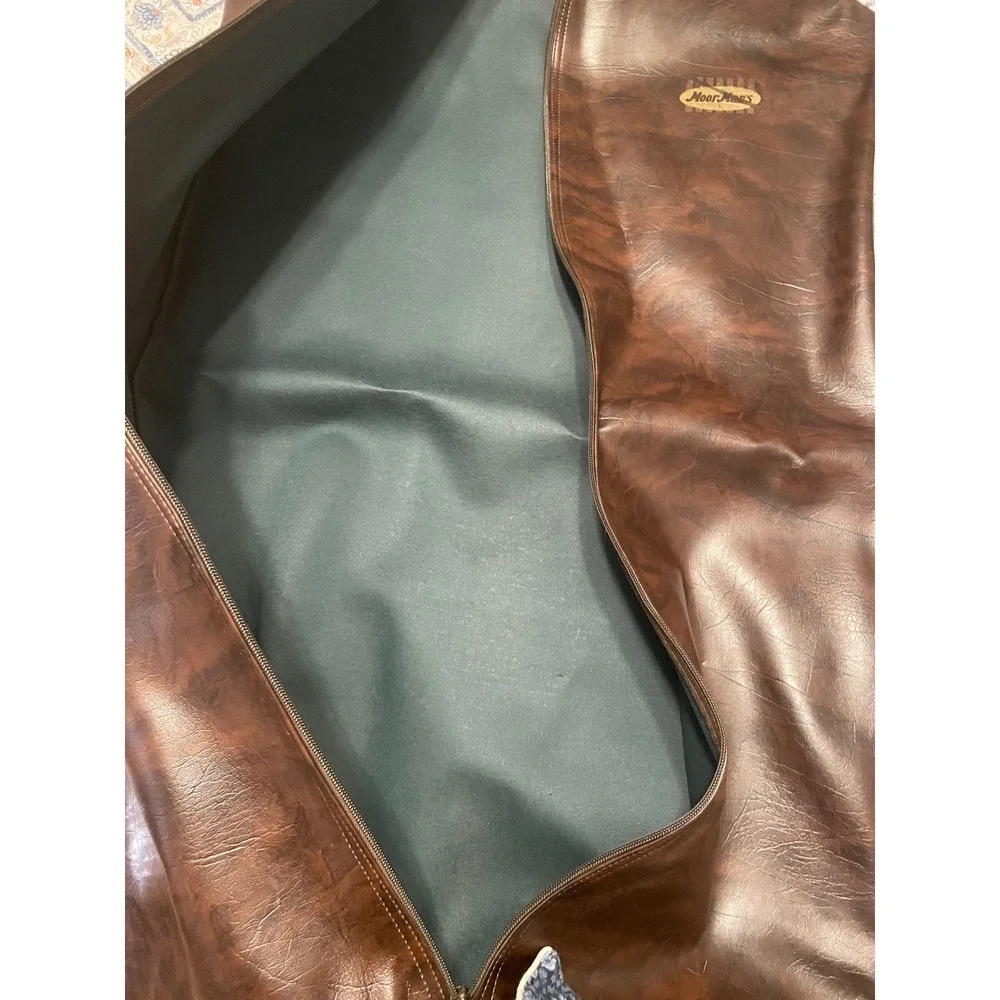 Vintage MoorMan's Brown Faux Leather Garment Bag Suit Cover Travel Luggage 35x22
